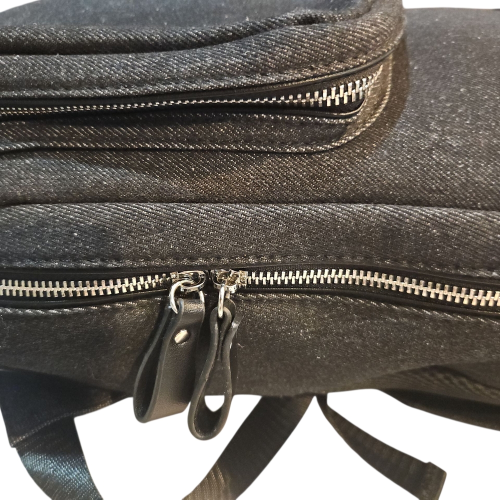 Lucky Brand Denim Sports Stylish Black Backpack Unisex Authentic - Picture 12 of 14